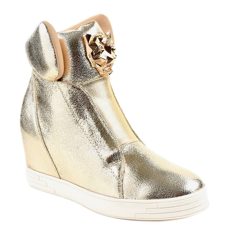Golden jaguar wedge sneakers KLS-105-5 gyllene 1