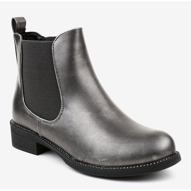 Gråa platta stövletter 7513-PA 1