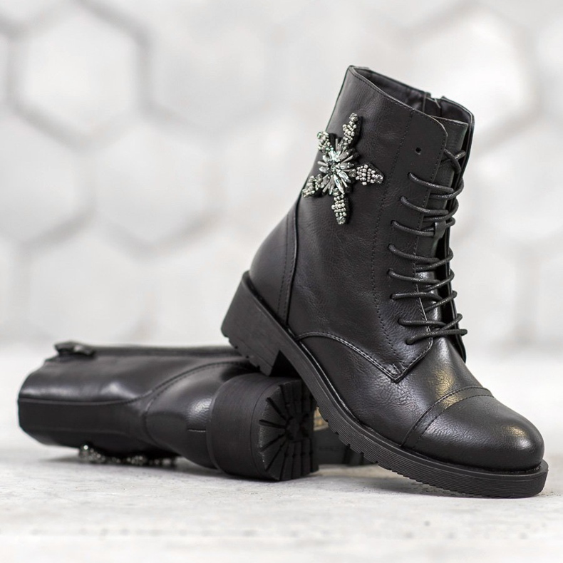 SHELOVET Klassiska arbetare med kristaller svart 1