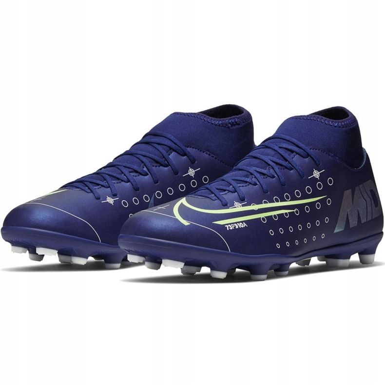 Nike Mercurial Superfly 7 Club Mds FG / MG Jr BQ5418 401 fotbollsskor marinblå blå 1