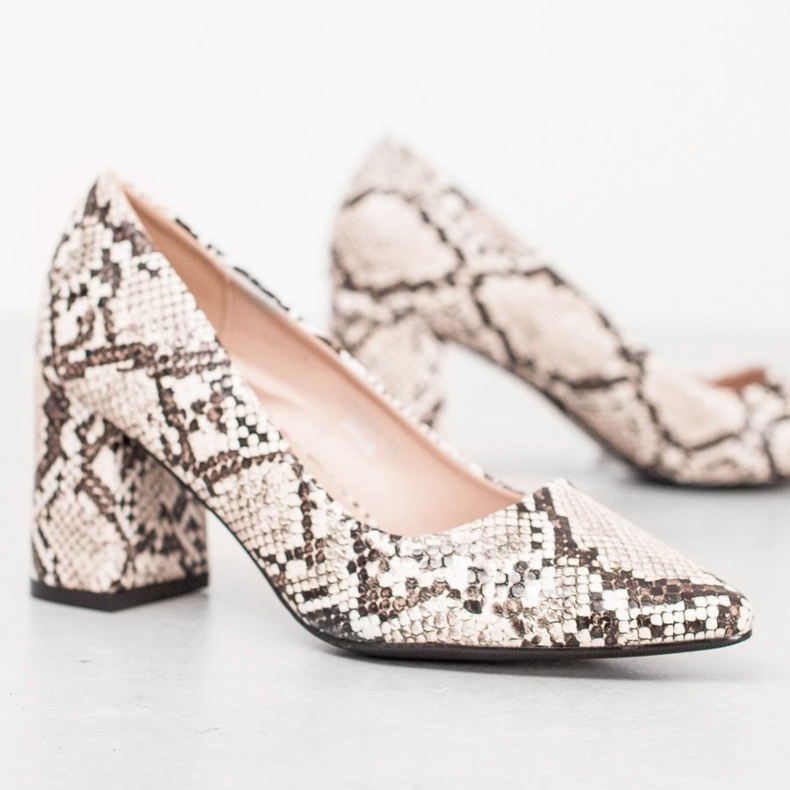 Seastar Snake Print Pumps vit 1