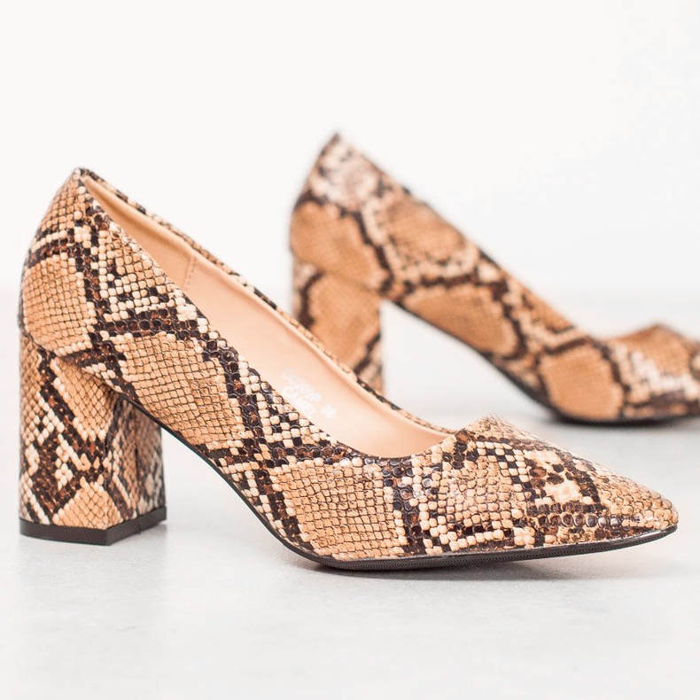Seastar Snake Print Pumps brun 2