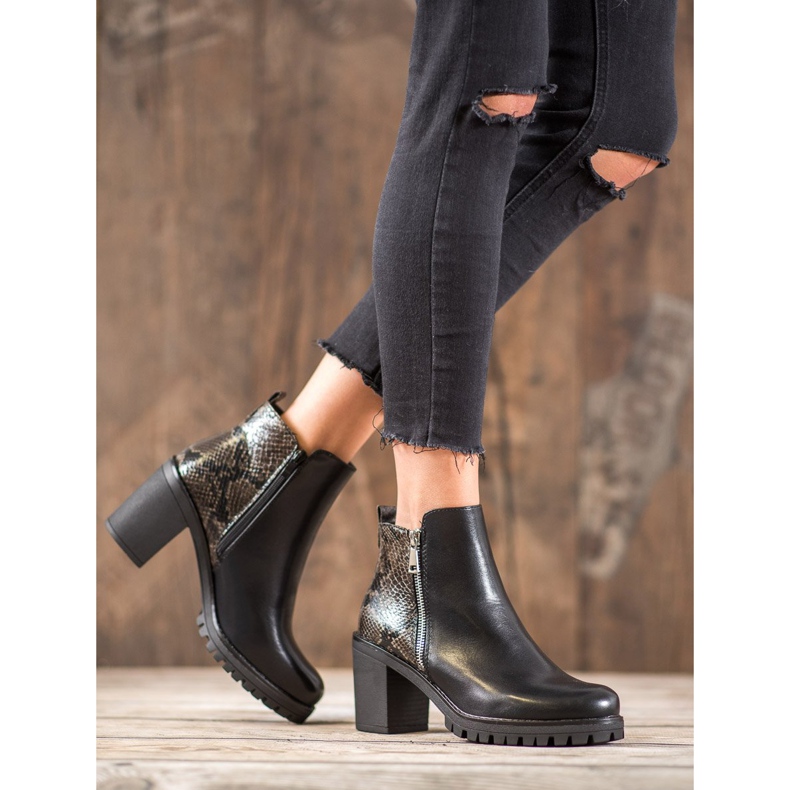 Seastar Snake Print Platform stövlar svart 1