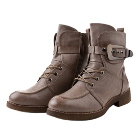 Kaki stövlar och stövlar med spännen 404 1