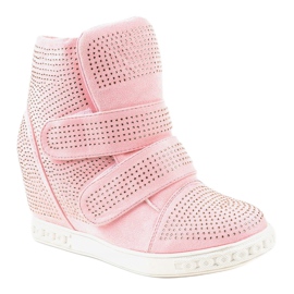 Rosa wedge sneakers med dubbar KLS-112-4 1