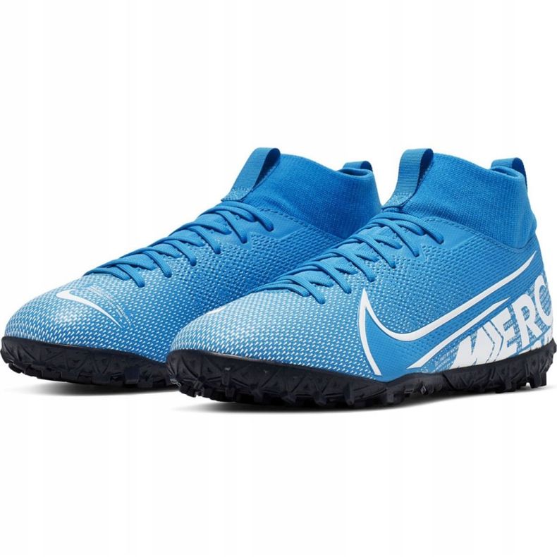 Nike Mercurial Superfly 7 Academy Tf Jr AT8143 414 fotbollsskor mångfärgad blå 2