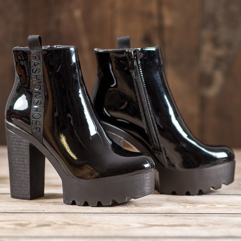 Seastar Lackerade modestövlar svart 2