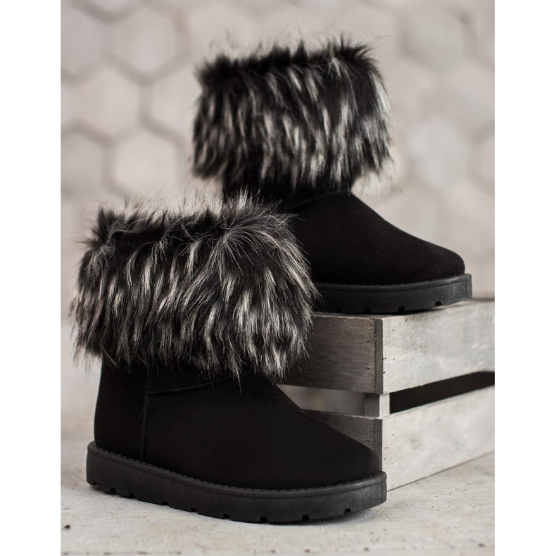 SHELOVET Svart Mukluki med päls 2