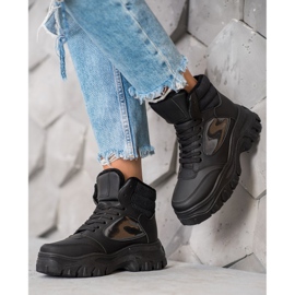 SHELOVET Mode snörskor svart 2