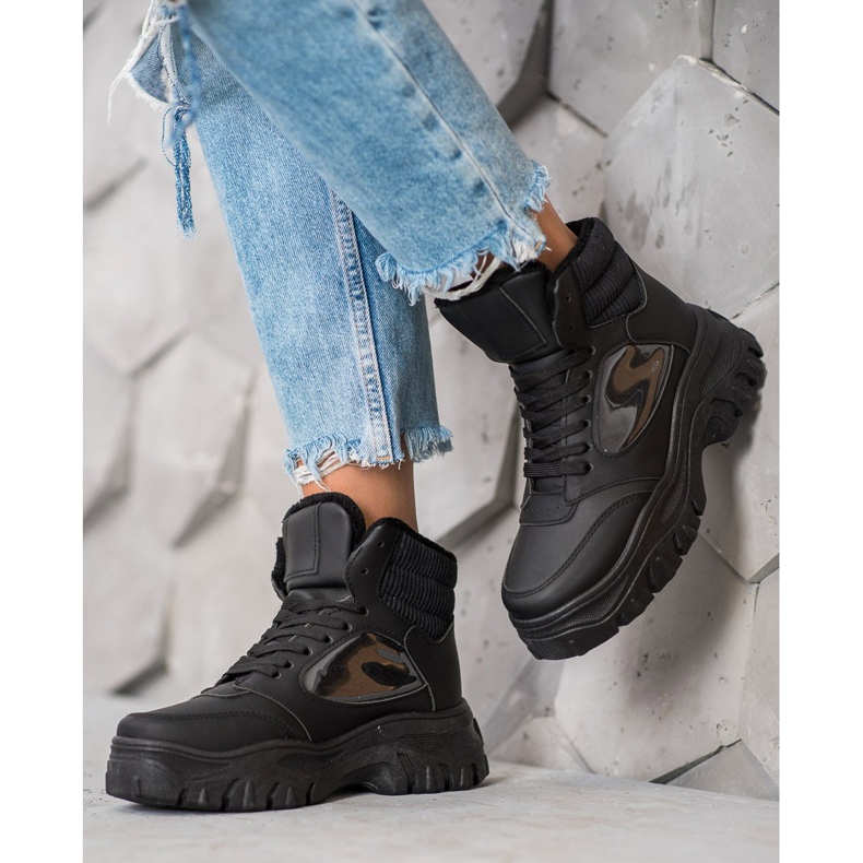 SHELOVET Mode snörskor svart 2