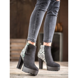 Weide Snake Print Platform stövlar svart 1