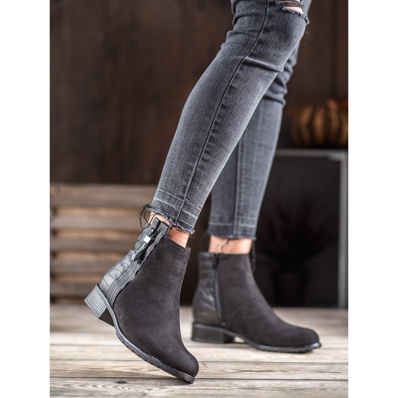 Erynn Stövlar med dekorativ dragkedja svart 1