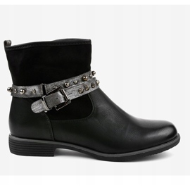 Svarta plattisolerade stövlar 1049-PA 2