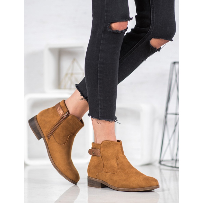 SHELOVET Stövlar med dekorativt bälte brun 2