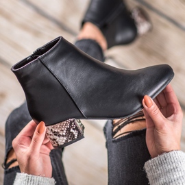 Weide Eleganta Snake Print stövlar svart mångfärgad 1