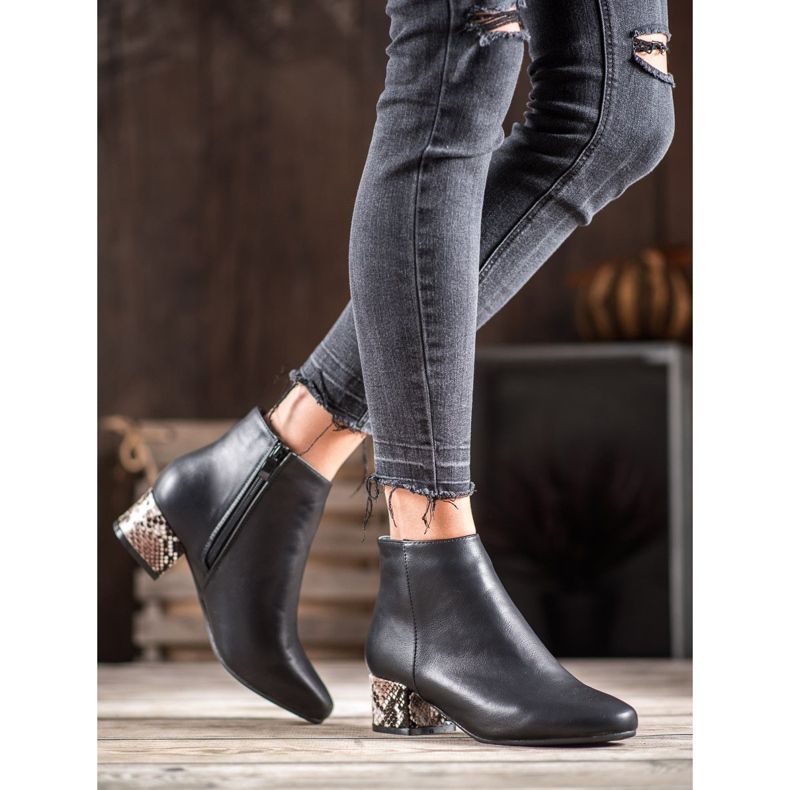 Weide Eleganta Snake Print stövlar svart mångfärgad 2