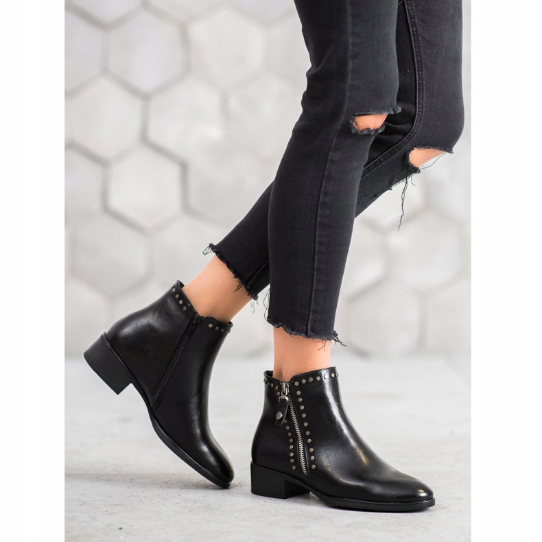 W. Potocki Rockstövlar med ekoläder svart 1