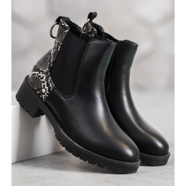 Erino High Chelsea Boots Ormtryck svart 2