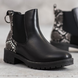 Erino High Chelsea Boots Ormtryck svart 1