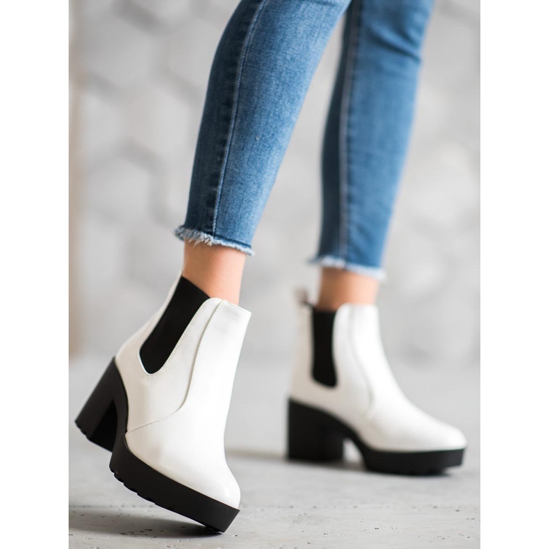 Weide Mode Chelsea stövlar vit 2