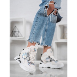 Bella Paris Sneakers med Holo -effekt vit mångfärgad 1