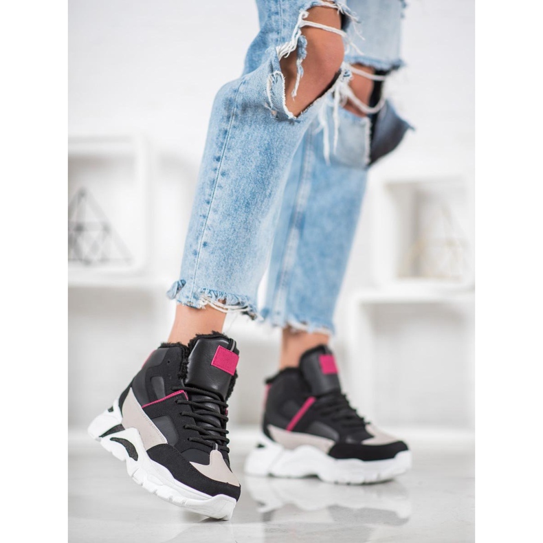 Bella Paris Sneakers med päls svart mångfärgad 1