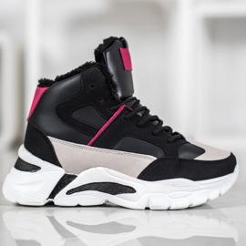 Bella Paris Sneakers med päls svart mångfärgad 2