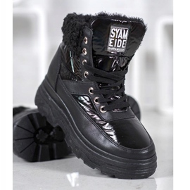 Bella Paris Sneakers med fårskinn svart 2