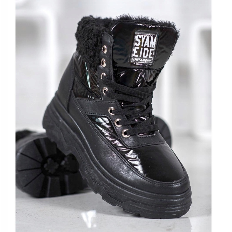 Bella Paris Sneakers med fårskinn svart 2