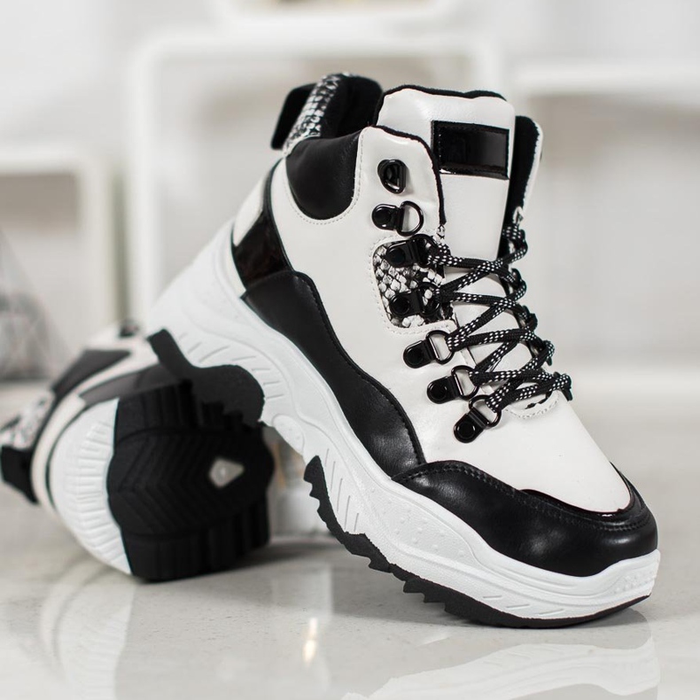 Bella Paris Mode snörskor vit svart 2