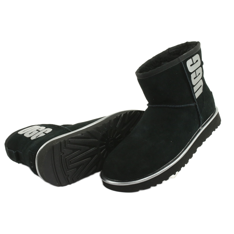 Ugg Classic Mini Ugg Rubber Logo W 1110087-BMT skor svart grå 4