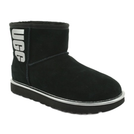 Ugg Classic Mini Ugg Rubber Logo W 1110087-BMT skor svart grå 1