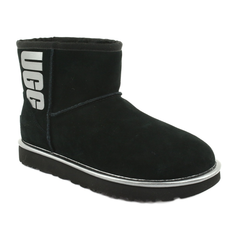 Ugg Classic Mini Ugg Rubber Logo W 1110087-BMT skor svart grå 1