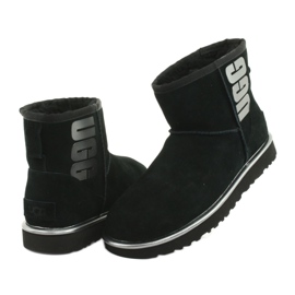 Ugg Classic Mini Ugg Rubber Logo W 1110087-BMT skor svart grå 3