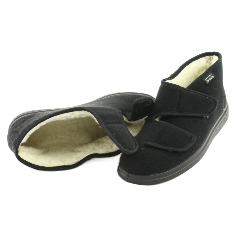 Dr.Orto Befado varma herrtofflor med kardborreband, pu 986M011, svart 4