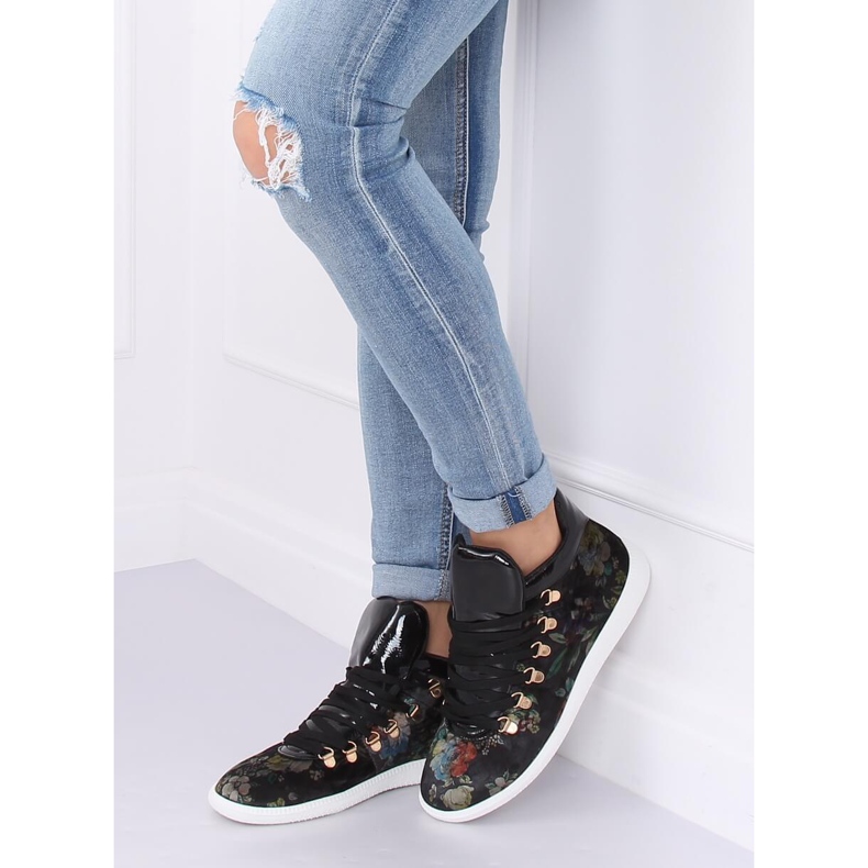 Sammet sneakers K1834206 Flores svart mångfärgad 2