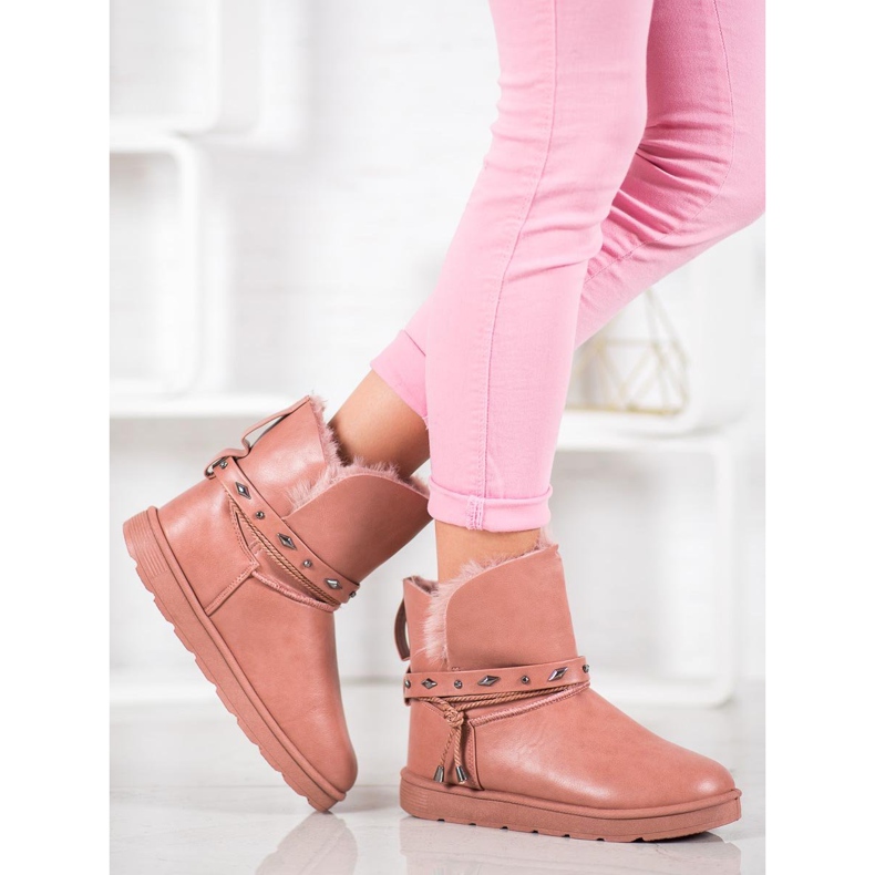 SHELOVET Mukluki med ekoläder rosa 2