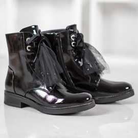 SHELOVET Lackerade Eco Leather -arbetare svart 1