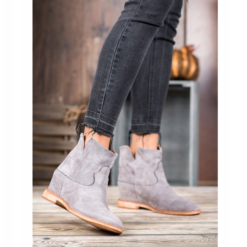 Bella Paris Cowboystövlar i mocka grå 2