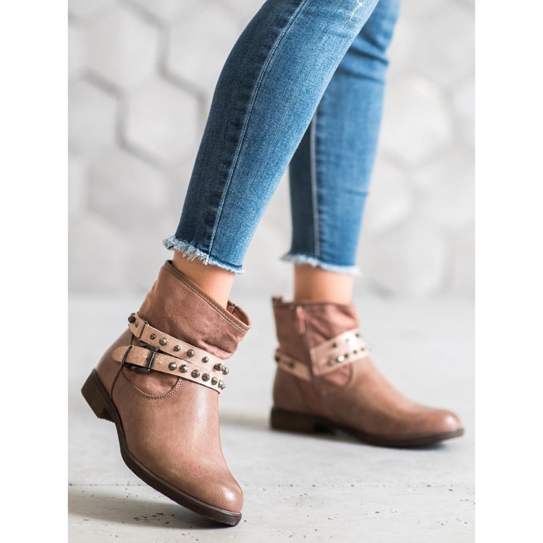 SHELOVET Rosa stövlar med strass 2