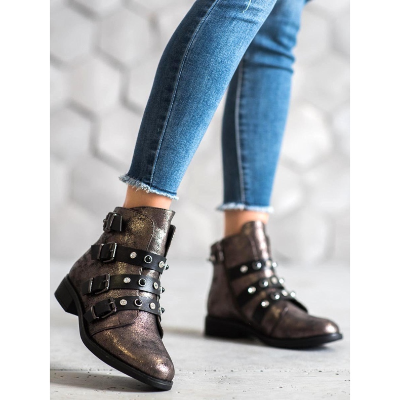 Forever Folie Snygga stövlar med jets brun gul 2