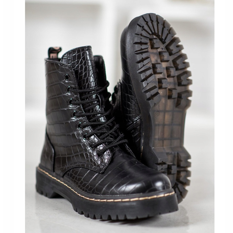 SHELOVET Trendiga arbetare med ekoläder svart 2