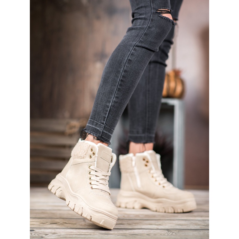 GOLL Varma sneakers med fårskinn brun 1