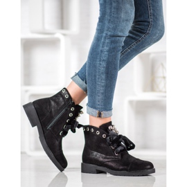 Bella Paris Stövlar med en dekorativ rosett svart 2