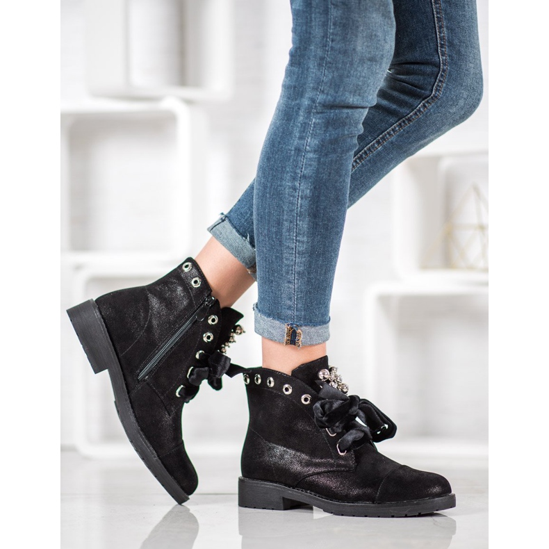 Bella Paris Stövlar med en dekorativ rosett svart 2