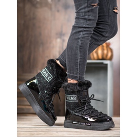 Bella Paris Trendiga klassiska snöskor svart 1