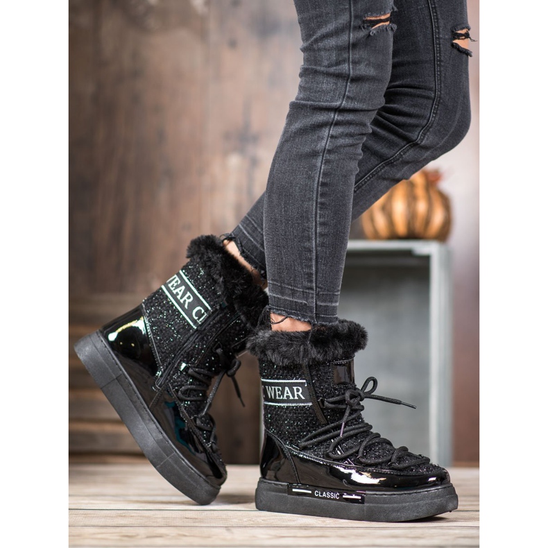 Bella Paris Trendiga klassiska snöskor svart 1