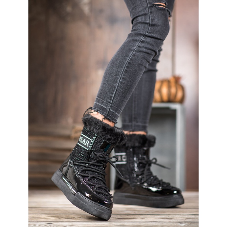 Bella Paris Trendiga klassiska snöskor svart 2