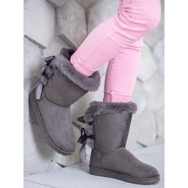 Hög Mukluki med rosetter grå 1