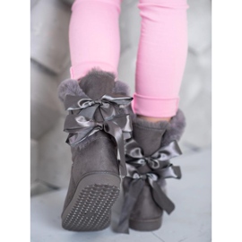 Hög Mukluki med rosetter grå 2